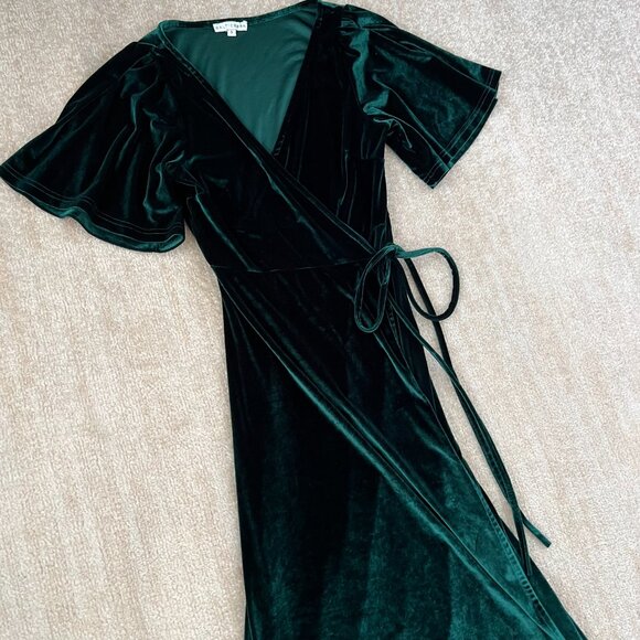 Baltic Born Velvet Maxi Dress in Deep Green - Picture 3 of 9